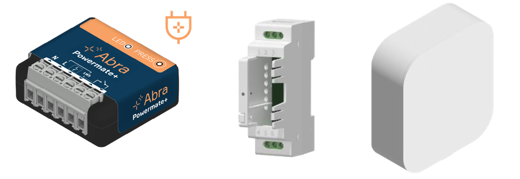 Abra Powermate+ med Veggboks og DIN-skinneboks for montasje